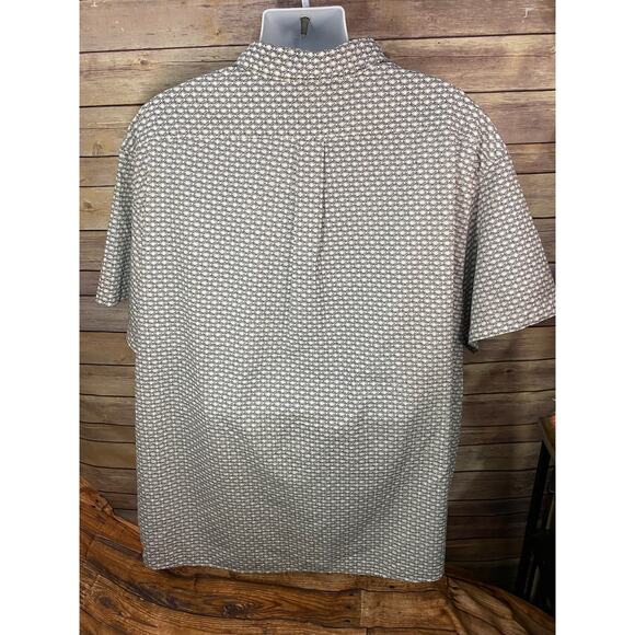 ROWM Men’s Button-Up Shirt Size 4XB, Black & White Diamond Pattern Short Sleeve - Picture 2 of 9